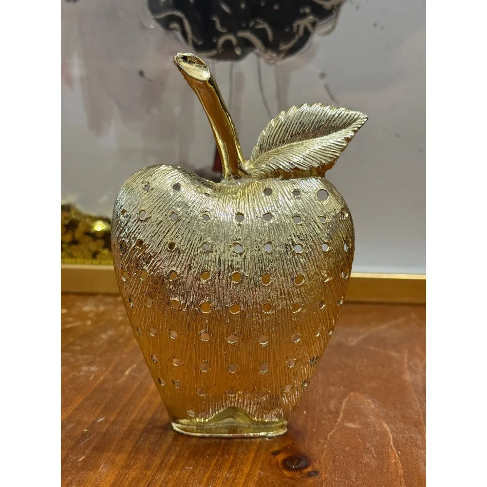 VTG Torino Gold Tone Apple Earring Holder Stand Jewelry Organizer Display